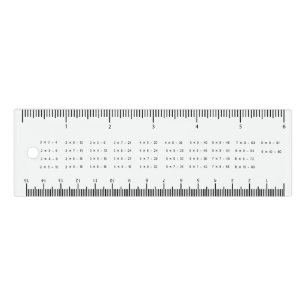 Custom 6 inch Ruler and Multiplication Tables