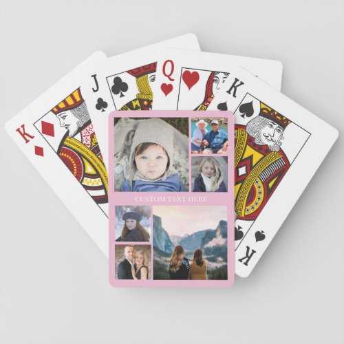 Custom 6 Instagram Photos Collage Playing Cards