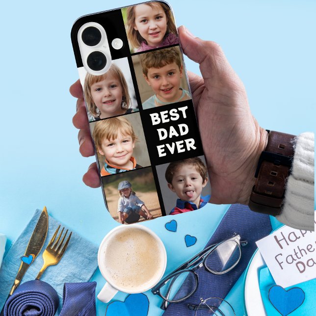 Custom 6-Photo Collage "Best Dad Ever"  Case-Mate iPhone Case (Custom 6-Photo Collage "Best Dad Ever" Case-Mate iPhone 16 Case)