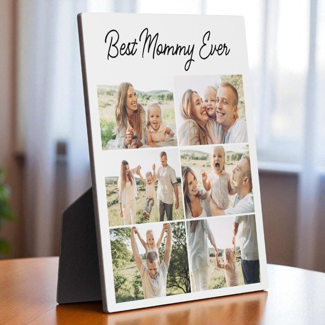 Custom 6 Photo Collage Best Mommy Ever  Plaque (Creator Uploaded)