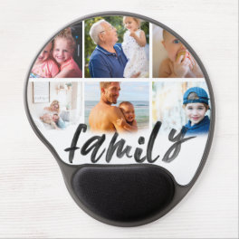custom 6 photo collage family script mousepad