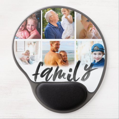 custom 6 photo collage family script mousepad