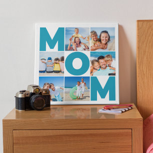 Custom 6 Photo Collage For Mom Faux Canvas Print