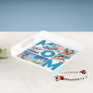Custom 6 Photo Collage for Mom – Jewelry Display Acrylic Tray
