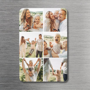 Custom 6 Photo Collage Modern Simple Magnet
