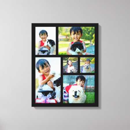Custom 6 Photo Collage Mosaic Wrapped Canvas
