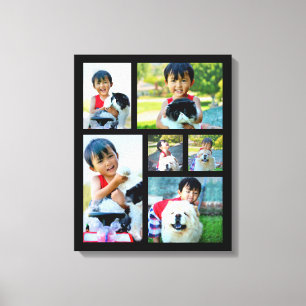 Custom 6 Photo Collage Mosaic Wrapped Canvas Print