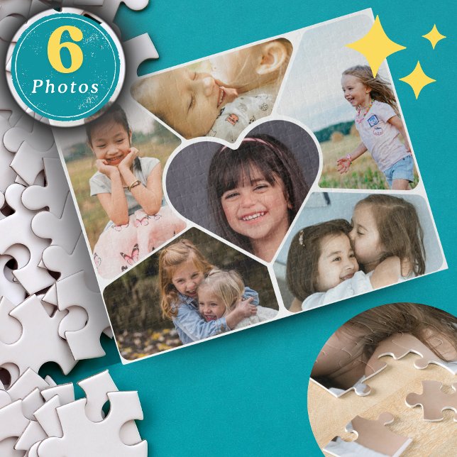 Custom 6 Photo Collage Puzzle - Personalized Gift  (Custom 6 Photo Collage Puzzle - Personalized Minimalist Jigsaw Puzzle for Memorable Gifts & Family)