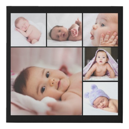 Custom 6 Photo Collage Template Faux Canvas Print
