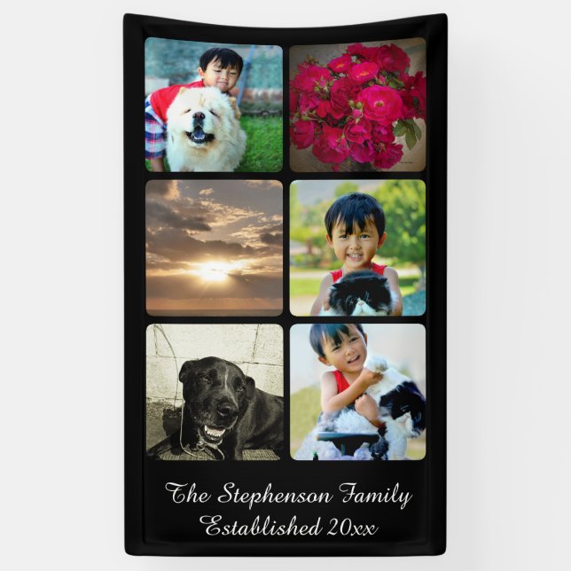 Custom 6 Photo Collage Vertical Mosaic Picture Banner (Vertical)
