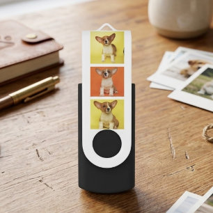 Custom 6 Photo Collage Your Pet Dog Picture On Flash Drive