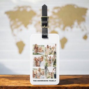 Custom 6 Photo Name Luggage Tag