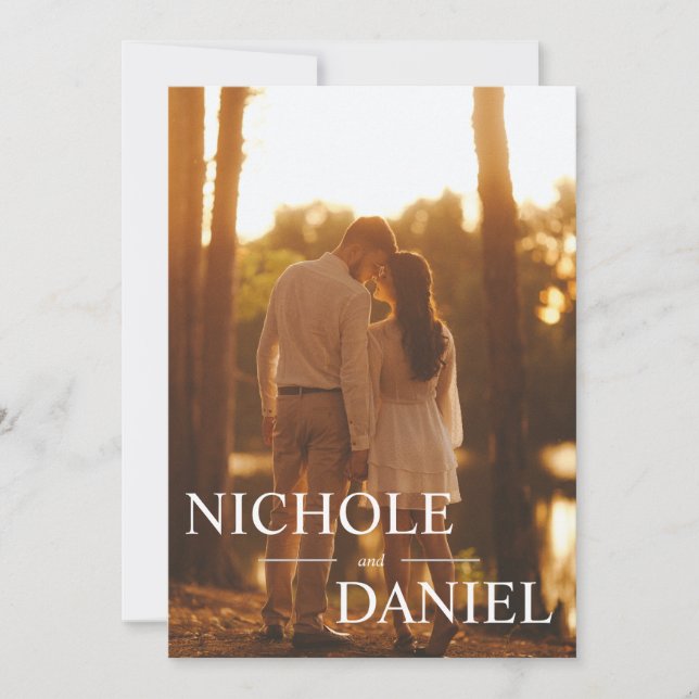 Custom 6 Photo Trendy Wedding Save the Date Card  (Front)