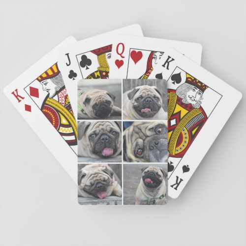 Custom 6 photos collage dog_lover  poker cards