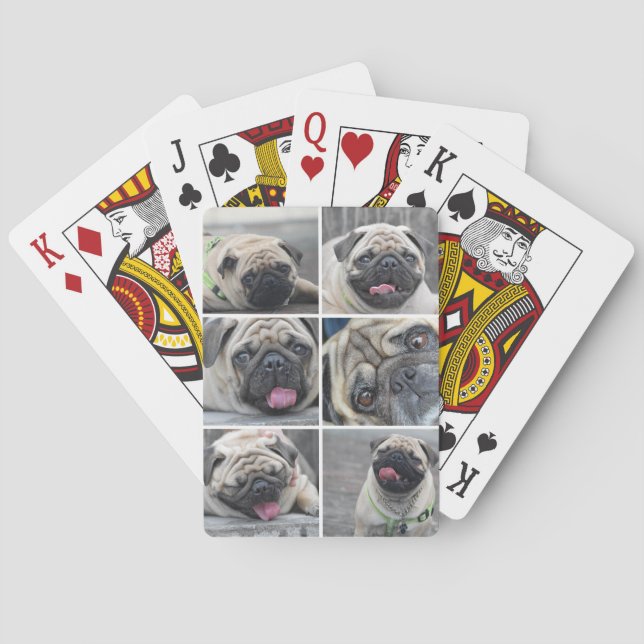 Custom 6 photos collage dog-lover  poker cards (Back)