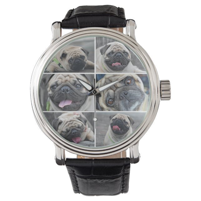 Custom 6 photos collage dog-lover watch (Front)