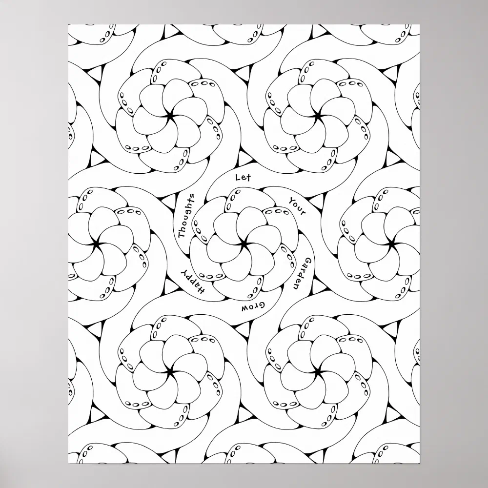 [custom 6-word] floral adult coloring poster