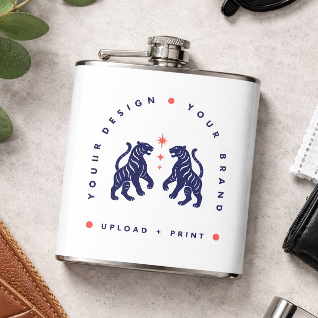 Custom 6oz Flask | Your Personalized Design Upload (Upload your artwork and turn this flask into custom merch or a stylish gift)
