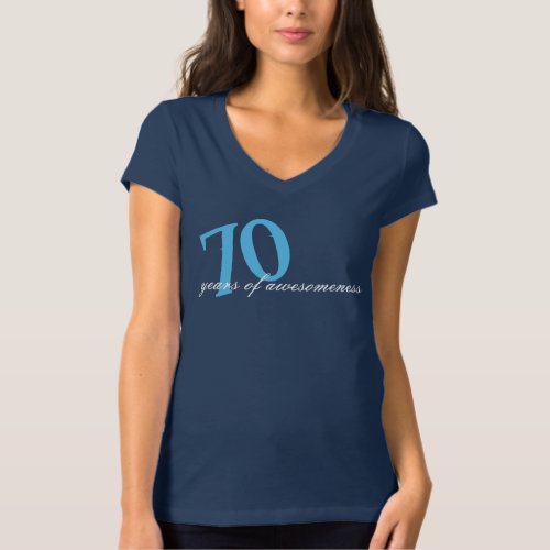 Custom 70 years of awesomeness saying quotes T_Shirt