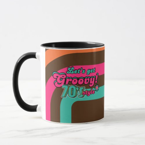Custom 70s Retro Disco Birthday Boogie Groovy  Mug