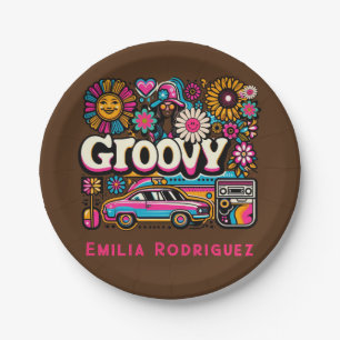 Custom 70's Retro Disco Birthday Boogie Groovy  Paper Plates