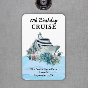 Custom 70th Birthday Cruise Cabin Door Magnet