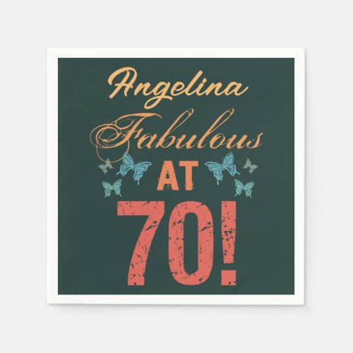 Custom 70th Birthday Fabulous Napkins