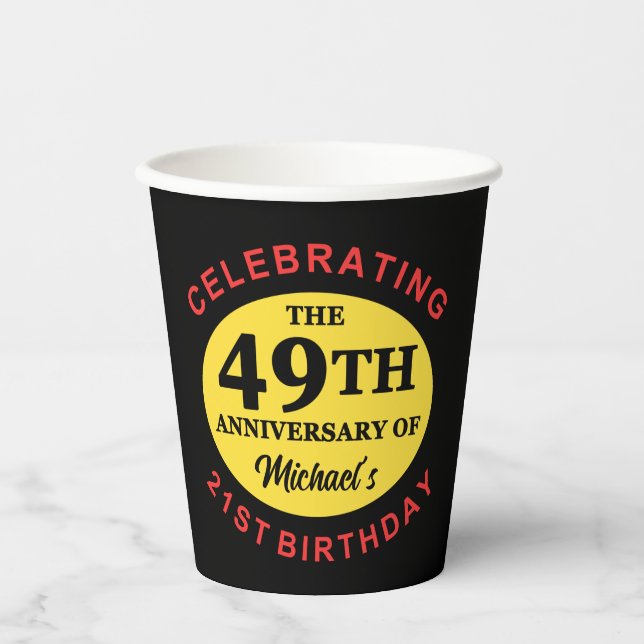 Custom 70th Birthday Humor Paper Cups (Front)