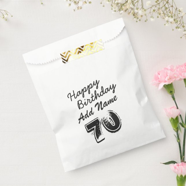 Custom 70th Birthday Party Supplies Favor Bags (Sealed)