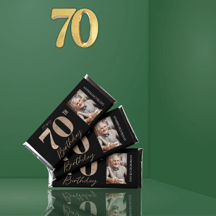 Custom 70th Birthday Photo Candy Bar Favor Gift