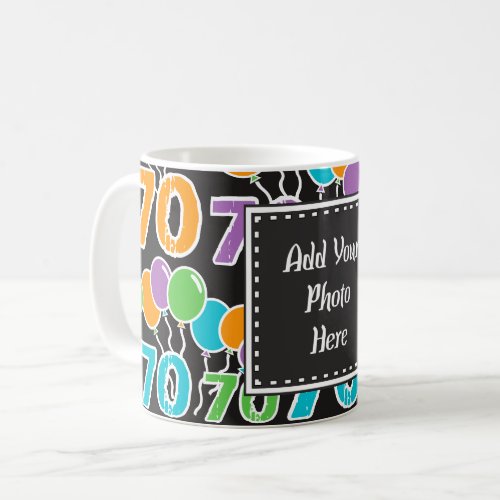 Custom 70th Birthday Photo Colorful Mug