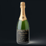 Custom 70th Birthday Sparkling Wine Label<br><div class="desc">Black & gold birthday party sparkling wine labels</div>