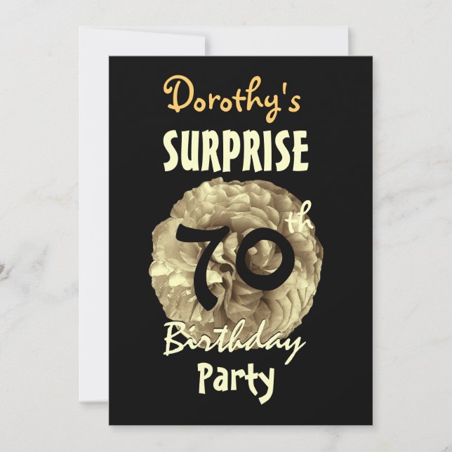 Custom 70th SURPRISE Birthday Party W842 Invitation (Front)