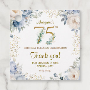 Custom 75th Birthday Favor Tag