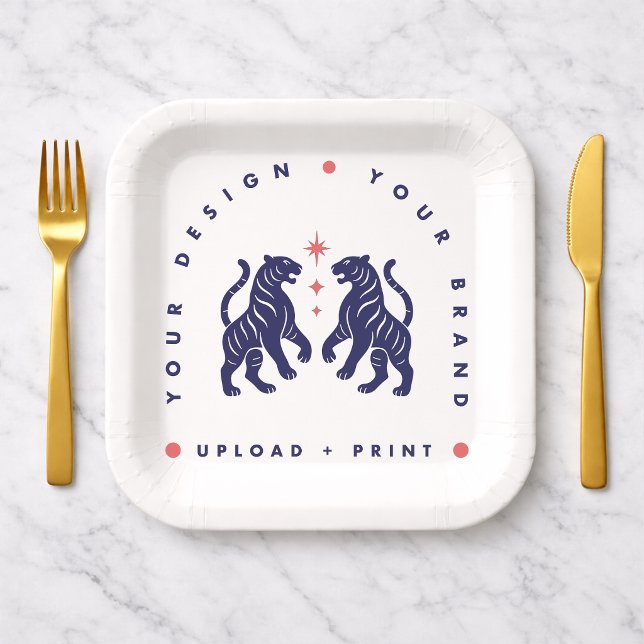 Custom 7" Paper Plate | Your Design Square Plates (Upload your artwork and turn these paper plates into custom party or event tableware)