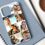 Custom 7 Photo Collage Grey Marble iPhone 12 Pro Max Case<br><div class="desc">Modern photo collage iPhone case with grey marble background,  which you can personalize with 7 of your favorite photos. The template is set up ready for you to add your photos,  working top to bottom in rows.</div>
