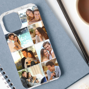 Custom 7 Photo Collage Grey Marble iPhone 8/7 Case