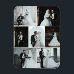 Custom 7-Photo Wedding Collage Magnet<br><div class="desc">Celebrate your wedding day with this elegant 7-photo collage magnet, perfect for sharing your favorite memories in one beautiful keepsake. This flexible photo magnet is fully customizable with your own photos and makes a thoughtful wedding favor, thank you gift, or keepsake for family and friends. A timeless way to preserve...</div>