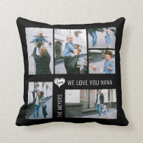 Custom 7 Photos Collage For Grandma Love Throw Pillow