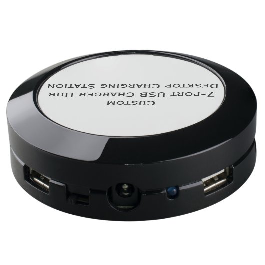 Custom 7-Port USB Charger Hub Charging Station (Angled Back)