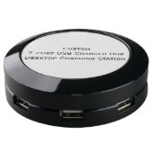 Custom 7-Port USB Charger Hub Charging Station (Angled)