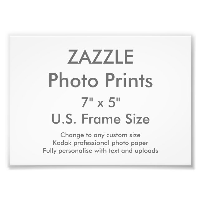 Custom 7" x 5" Photo Print (US Frame Size) (Front)