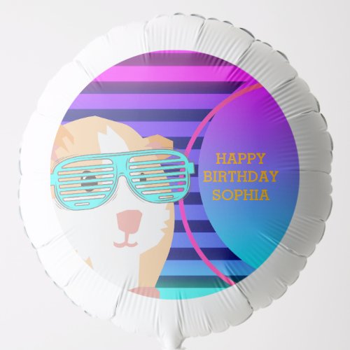 Custom 80s Retro Guinea Pig Throwback  Balloon