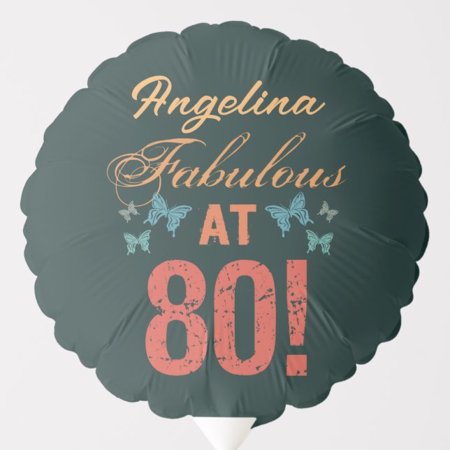 Custom 80th Birthday Fabulous Balloon (Front)