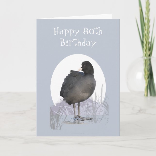Custom 80th Birthday "Old Coot" Funny Bird Humor Card (Front)