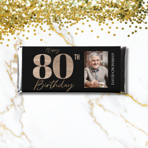 Custom 80th Birthday Photo Candy Bar Favor Gift