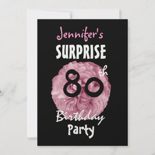 Custom 80th SURPRISE Birthday Party Invitation