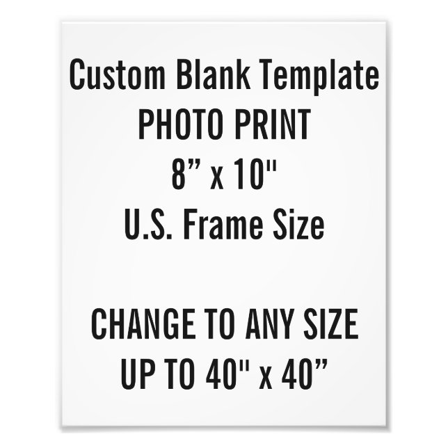 Custom 8" × 10" Photo Print (US Frame Size) (Front)