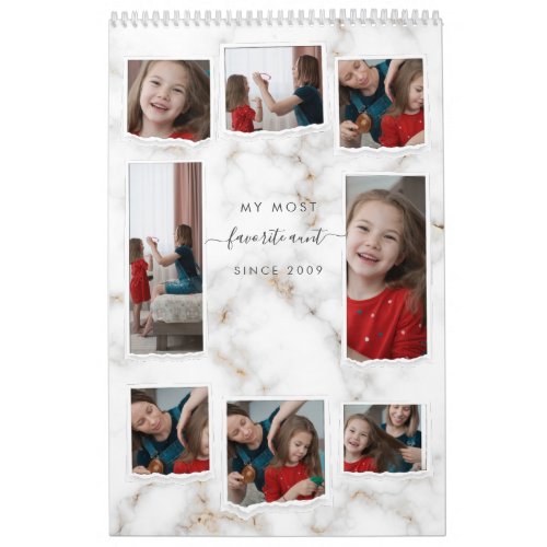 Custom 8 Eight Photo Collage Modern Elegant Family Calendar