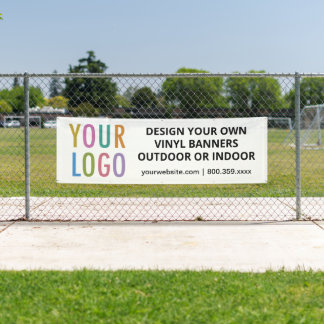 Custom 8 ft Vinyl Banner Outdoor or Indoor White